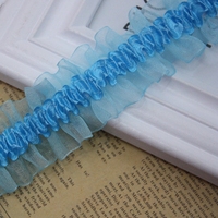 Ruban de dentelle élastique plissé ZSY de 4 cm de large, en organza écologique, pour couture, bricolage, artisanat, robe de bébé, vêtement, volant