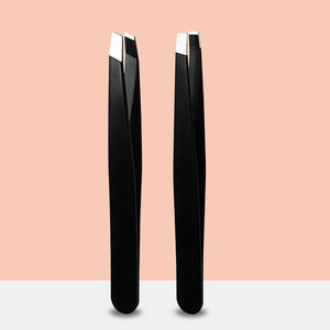 Black stainless steel eyebrow tweezers, eyebrow tweezers, <b>makeup</b> <b>tools</b>, eyebrow plucking tweezers, eyebrow trimming tweezers, - Product Image 2