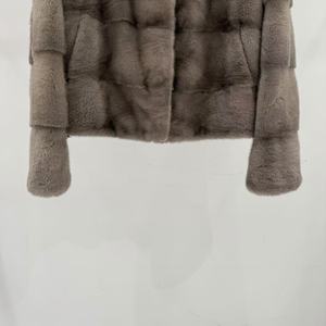 Personalizado señoras corto hermoso Color sólido calle prendas de vestir mujeres chaqueta de piel de visón abrigo a granel - Product Image 6