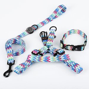 pets accesories accesorios para perros Sublimation pet collars & leashes no pull dog harness