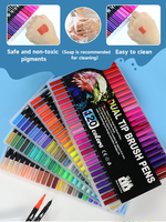 Vente en gros d'usine 120 couleurs Fournitures artistiques Stylos pinceaux Marqueurs Stylos à double pointe Aquarelle Stylos à dessin pour enfants Étudiants