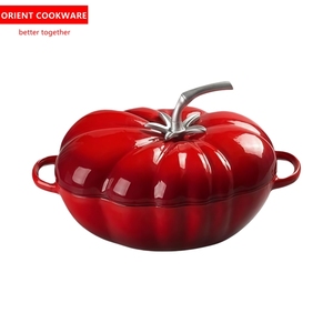 <span class=keywords><strong>Cocotte</strong></span> <span class=keywords><strong>en</strong></span> <span class=keywords><strong>fonte</strong></span> émaillée <span class=keywords><strong>en</strong></span> forme de tomate avec poignée <span class=keywords><strong>en</strong></span> acier inoxydable, <span class=keywords><strong>cocotte</strong></span> ovale <span class=keywords><strong>en</strong></span> <span class=keywords><strong>fonte</strong></span> lourde - Product Image 2
