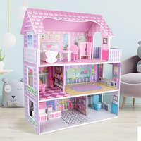 Grandes soldes Cadeaux DIY 3D OEM/ODM grande maison de poupées en bois pour filles avec meubles