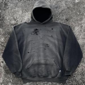 Sudadera tejida de invierno de peso pesado para hombre, <span class=keywords><strong>capucha</strong></span> de gran tamaño con hombros caídos franceses suministrada por ODM, bordado con gráfico 3D forrado Puff - Product Image 1