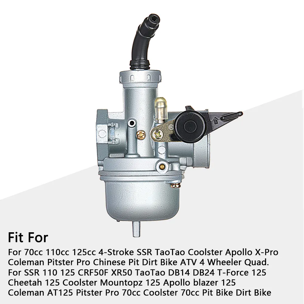 기화기 22mm PZ22 4 스트로크 110cc 125cc 140cc 150cc 타오 카즈마 태양 냉각기 로케타 ATV 핏 먼지 자전거 기화기