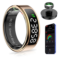 Anillo Inteligente AMOVAN con Pantalla LED, Monitor de Salud y Botón Táctil
