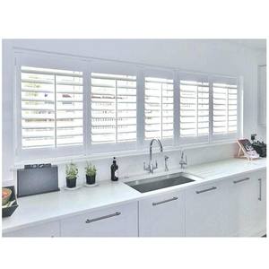 Volets de plantation blancs comme neige persiennes en pvc volets de fenêtre électriques intérieurs de Chine - Product Image 1