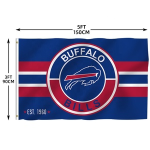 Haute qualité 3x5ft pour équipe de Football <span class=keywords><strong>NFL</strong></span> conception personnalisée bannière Buffalo Bills drapeaux 100% Polyester Stock toutes les équipes - Product Image 6