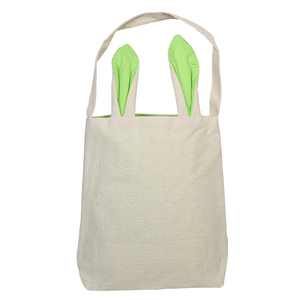 2021 Easter Bunny Bag Egg Basket Jute Tote Easter Bucket For Children Gift