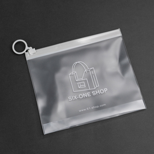 Custom Logo Semi-<b>transparent</b> Frosted PVC Zipper Pouch Custom Logo Ziplock Bags for Phone Lanyard Keychain & Online Shop Retail - Product Image 2