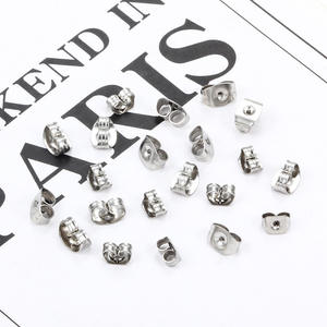 Piezas de fabricación de joyas, tuerca de oreja Diy, pendientes de acero inoxidable, postes de Metal, tachuelas de tapón de tornillo - Product Image 2