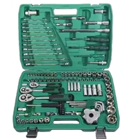 Boîte de couleur verte, ensemble d'outils automobiles de 121 pièces, clé à cliquet, douilles et embouts de tournevis, ensemble d'outils à main