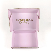 Handels preis Custom Design Logo Exquisite rosa Wellpappe Mailer Box Verpackung Schuhe Kleidung Box