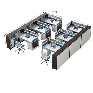 Modern Design 6 Person Office Computer Table Staff Workstation Desks Table For Office Furniture
