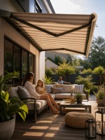 Vente directe usine : Auvent motorisé de luxe avec télécommande pour protection solaire automatique, idéal pour balcon et auvent anti-pluie, structure en aluminium