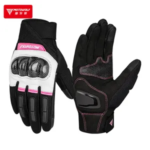 MOTOWOLF-guantes de motorista para mujer, armadura de carreras de mano, para montar en bicicleta, motocicleta, pantalla táctil