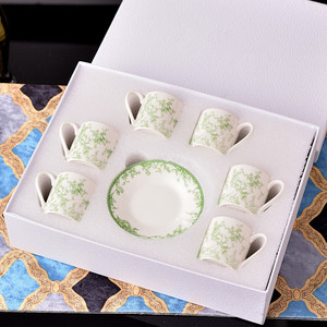 Bestselling D Series Bone China Condensed 6 <b>Cup</b> 6 Saucer Family Afternoon Tea <b>Set</b> Turkiye Coffee <b>Set</b> - Product Image 5