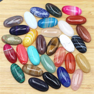 Venta al por mayor Natural 15x30mm Howlita ágatas turquesas cuarzo sin agujero forma ovalada anillo cabina cabujones cuentas de piedra para hacer joyería - Product Image 3