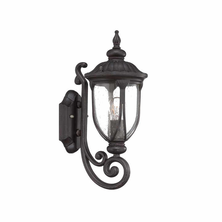 HMS Modern Black Cast Aluminum Glass Lantern Wall Light IP 65 Indoor LED Novelty Style with Linear Shade