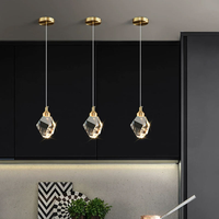 Luminaire suspendu PM populaire de luxe léger pour restaurant, design moderne et minimaliste en cristal, pour table à manger, comptoir de bar, éclairage domestique