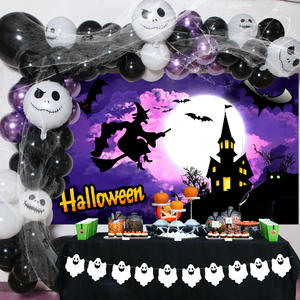 Vente en gros de ballons de <span class=keywords><strong>film</strong></span> d'aluminium sorcière araignée d'Halloween ensembles de ballons ronds en latex noir violet de 10 pouces pour la fête d'Halloween - Product Image 4