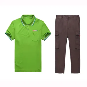 Vêtements de travail d'été personnalisables avec logo, vente en gros, vêtements de travail hors ligne, polo et pantalon, vêtements pour le personnel de supermarché - Product Image 1