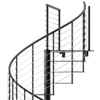 EKOO Escalier extérieur moderne préfabriqué personnalisable en spirale Design Escalier intérieur circulaire en métal