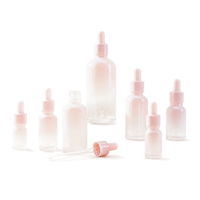 Botol Dispenser Minyak Esensial Kaca dengan Ujung Karet Warna Pink (20ml/30ml/50ml) untuk Kecantikan & Makeup