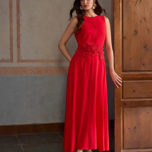 Kadın kırmızı dantel abiye zarif rahat doğum günü Gala parti önlük rahat veya resmi günler için elbiseler içerir - Product Image 3