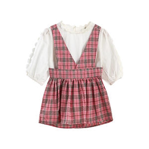 Artículos Pequeños de Venta Rápida, Vestido Informal Africano de Manga Larga a Cuadros para Niña, Diseño con Volantes para Compras en Línea - Product Image 1