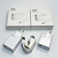 Chargeur de téléphone rapide 33W, ensemble de chargeurs avec prise EU, câble USB-A vers Type-C 6A, adaptateur mural pour téléphones Type-C
