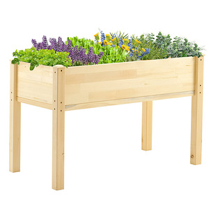Jardinera Elevada de 48x24x30'' con Patas de Madera de Cedro, Moderna, Sin Acabado, para Plantas de Exterior, Certificada por <span class=keywords><strong>PEFC</strong></span>/<span class=keywords><strong>FSC</strong></span>/BSCI, Requiere Ensamblaje - Product Image 1