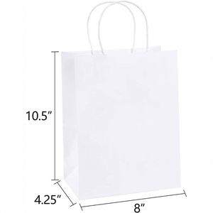 Sacs en papier kraft avec poignées, en vrac, pour cadeaux, shopping, vente au détail, marchandises, mariage, fête, épicerie, sacs en papier recyclables - Product Image 3