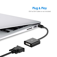 Adaptateur Convertisseur Mini DP vers DVI, plaqué or 1080P (compatible avec le port Thunderbolt) Mini vers DVI Mâle vers Femelle