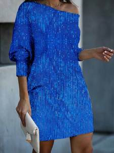 2024 donna manica lunga abiti alla moda con spalle scoperte bellissimi abiti per giovani donne abiti da donna neri eleganti formali - Product Image 5