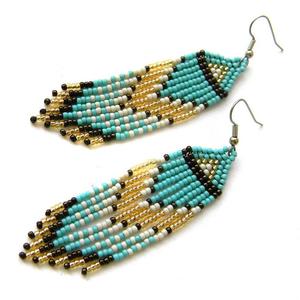 Pendientes largos de cuentas a la moda - Product Image 1