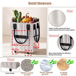 Factory Direct Sales Portable Shopping Bag High Quality Multi Use Functional Carts <b>Cooler</b> Bag Market Shopping Trolley - Product Image 2