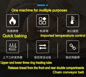 Tostadora de pan eléctrica comercial, tostadora de cinta transportadora, máquina tostadora/tostadora - Product Image 3