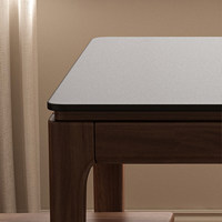 Ensemble de table à manger rectangulaire 6 places en pierre frittée, design minimaliste moderne, écologique, durable et stable, pour salle à manger
