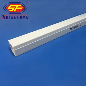 Solid PVC Wiring Duct White Cable Trunking Duct With Cover 20x20mm Square PVC Cable Duct