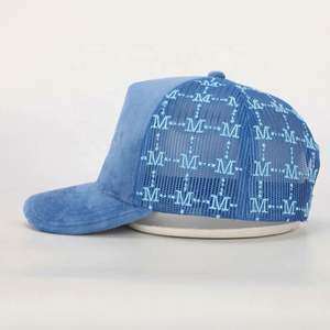 Gorra Deportiva Personalizada al por Mayor para Hombre y Mujer, Gorra Trucker de 5 Paneles con Logotipo Bordado, Gorras con Cierre a Presión de Malla, Gorra Trucker de Terciopelo - Product Image 3