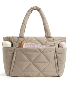 Bolso Tote Acolchado con Cremallera, Bolso de Hombro Grande con Compartimentos para Viajes, Trabajo, Gimnasio - Product Image 2