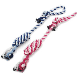 Cuerda de algodón trenzado de doble nudo de color, estilo deportivo, accesorios para mascotas, limpieza de dientes resistente a mordeduras, juguetes para masticar perros - Product Image 6