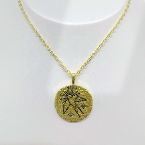 สร้อยคอเงินแท้ 925 ชุบทอง 14k สำหรับผู้หญิง ดีไซน์เฉพาะตัว สลักชื่อได้ตามต้องการ พร้อมจี้เหรียญ - Product Image 5