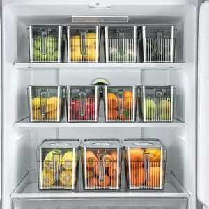 PET Transparent Kitchen Fruit Sorting Vegetable Fresh-keeping Box Fridge Refrigerator Organizer