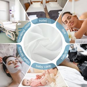 Drap plat de massage SPA en polycoton kaki avec logo personnalisé 120*230cm, avec ou sans trou pour le visage - Product Image 6