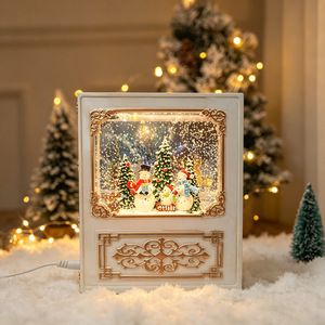 Nuovi regali natalizi a forma <span class=keywords><strong>di</strong></span> libro, Babbo Natale, pupazzo <span class=keywords><strong>di</strong></span> neve, fiocchi <span class=keywords><strong>di</strong></span> neve, carillon, lanterna a vento, atmosfera e decorazione da scrivania - Product Image 4