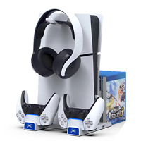 PG-P5S009 pour PS5 double siège disque de charge support de stockage casque cintre Base de charge pour PS5 Slim Console