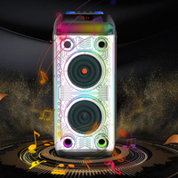 ZQS8282 Nouvelle conception, haut-parleur Bluetooth transparent de grande taille pour fêtes en plein air, karaoké familial, lecteur de musique stéréo sans fil TWS avec lumière RVB