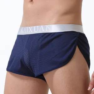 Moda tasarımı ekose erkekler artı boyutu örgü xxxl boxer kısa iç çamaşırı